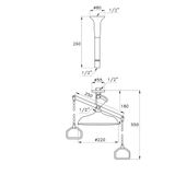  Bộ vòi sen Ø220mm âm trần với lò xo tắt mở nước cổ điển bằng đồng Italica - 399-299BIS220 