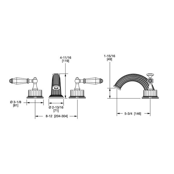  Vòi chậu lavabo cổ điển Jasper SW bằng đồng - 0914BSN813-JASP 