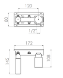  Vòi chậu lavabo gắn tường 2 lỗ dài 180mm bằng đồng Macò - MAC84 