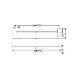  Thanh treo khăn tắm đôi dài 600/800mm stainless steel Alice - 4624d 