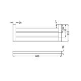  Kệ khăn tắm dài 600mm treo tường stainless steel Alice - 4689 