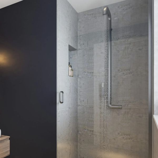  Sen cây gắn tường có vòi sen cầm tay Flow stainless steel - 5006910 