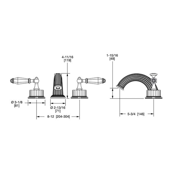  Vòi chậu lavabo cổ điển Jasper SW bằng đồng - 0914BSN821-JASP 