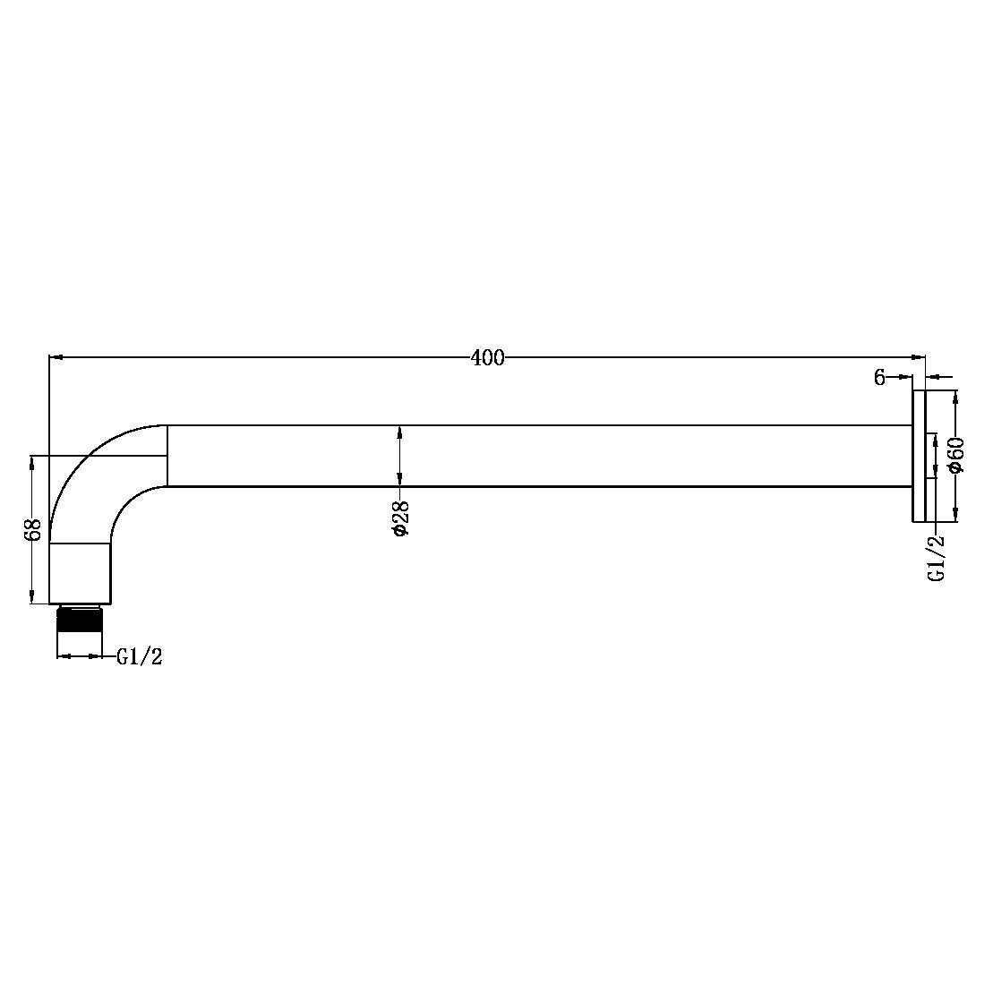  Tay sen gắn tường dài 400mm bằng SS316L Zenne - RN509 