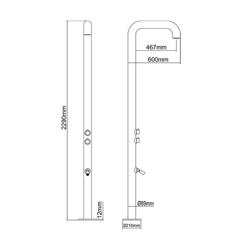  Sen cây ngoài trời có vòi rửa chân bằng stainless steel - 60002 