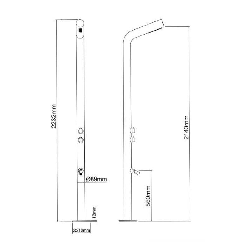  Sen cây ngoài trời có vòi rửa chân bằng stainless steel - 60003 