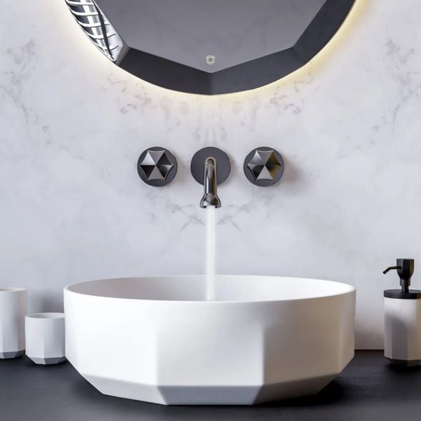  Vòi chậu rửa mặt gắn tường Bloom stainless steel - 6001506 