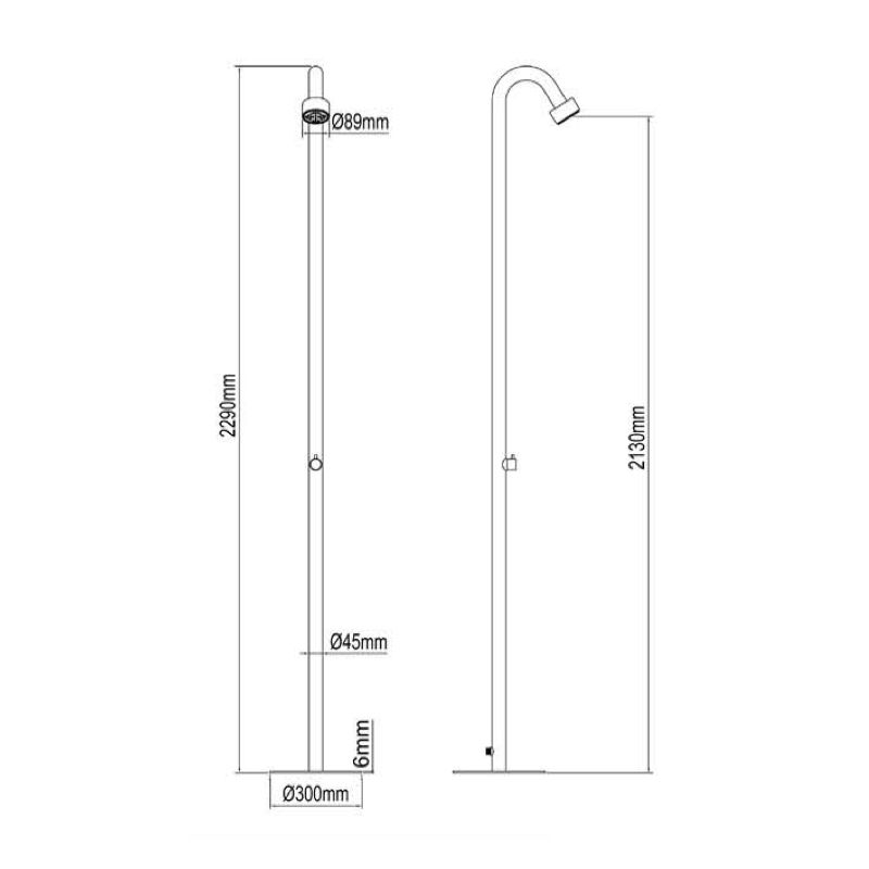 Sen cây ngoài trời chỉ có nước lạnh với ống nước lộ thiên bằng stainless steel - 60062 