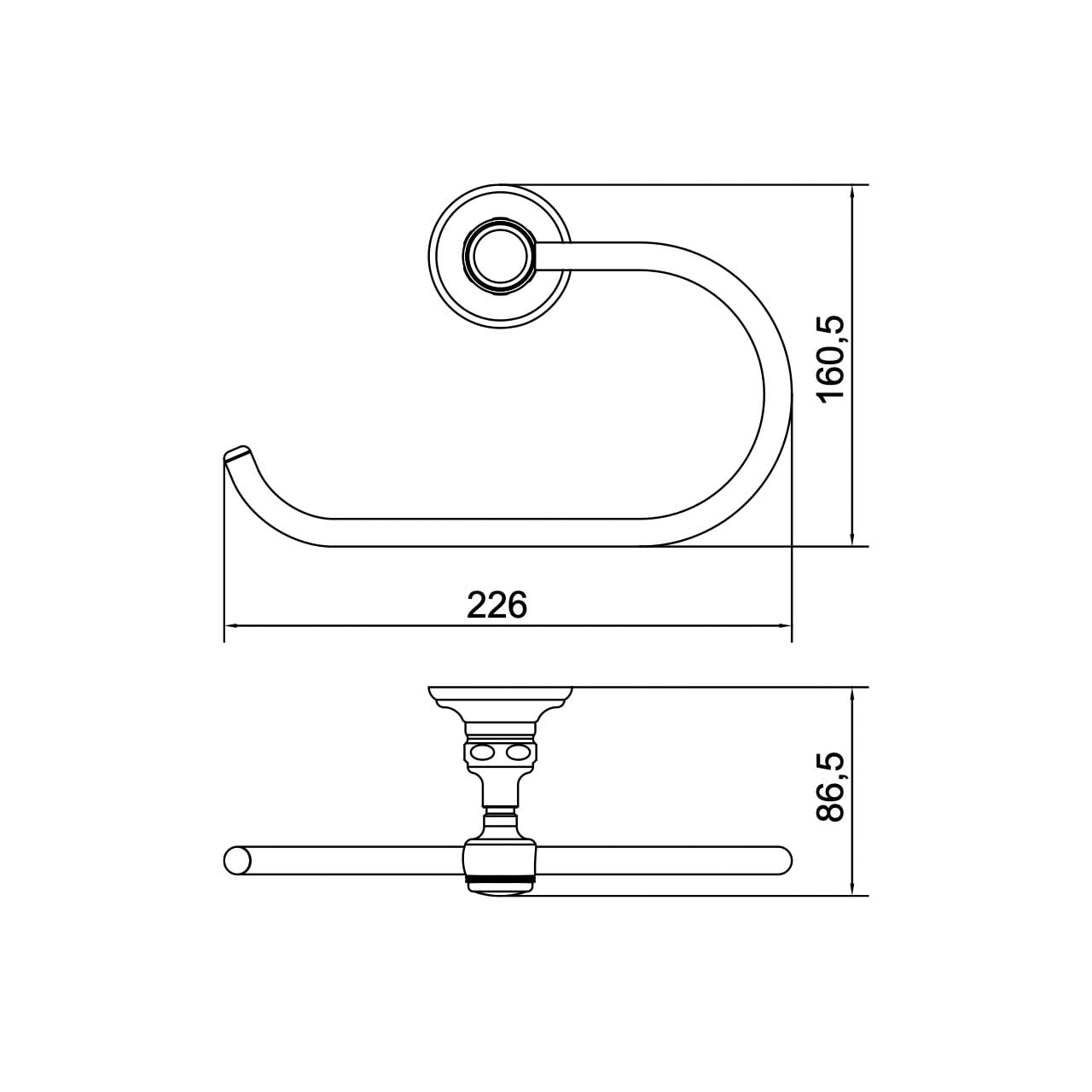 Móc treo khăn tắm cổ điển bằng đồng Julia Victoria - 63609 – NKX