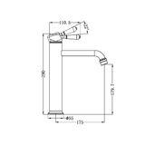  Vòi chậu lavabo cao 290mm bằng đồng Kory - 692101a02 