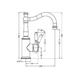  Vòi chậu lavabo cao 265mm bằng đồng Kory - 69210202 