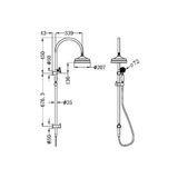  Sen cây gắn tường có vòi sen cầm tay bằng đồng Kory - 69210502 