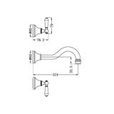 Vòi chậu lavabo gắn tường bằng đồng Kory - 692107a02 
