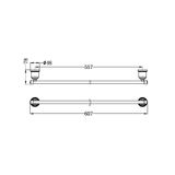  Thanh treo khăn phòng tắm dài 600mm bằng đồng Kory - 6924 