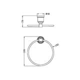  Móc tròn treo khăn phòng tắm bằng đồng Kory - 6980 