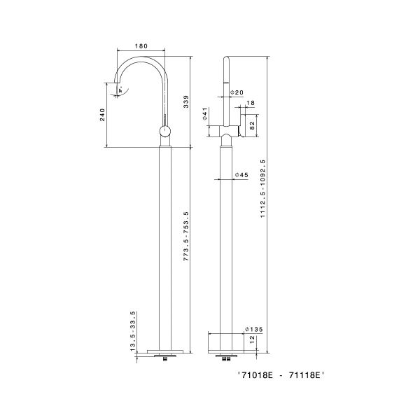  Vòi chậu rửa mặt chân dài Blink Chic - 71018E 