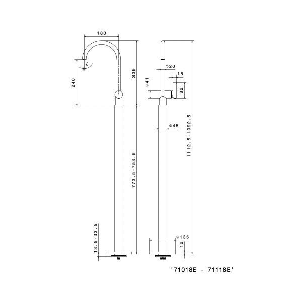  Vòi chậu rửa mặt chân dài Blink Chic - 71118E 