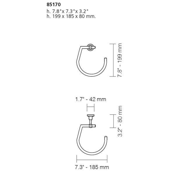  Móc treo khăn 185mm Scala - 85170 