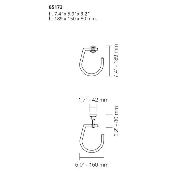  Móc treo khăn 150mm Scala - 85173 