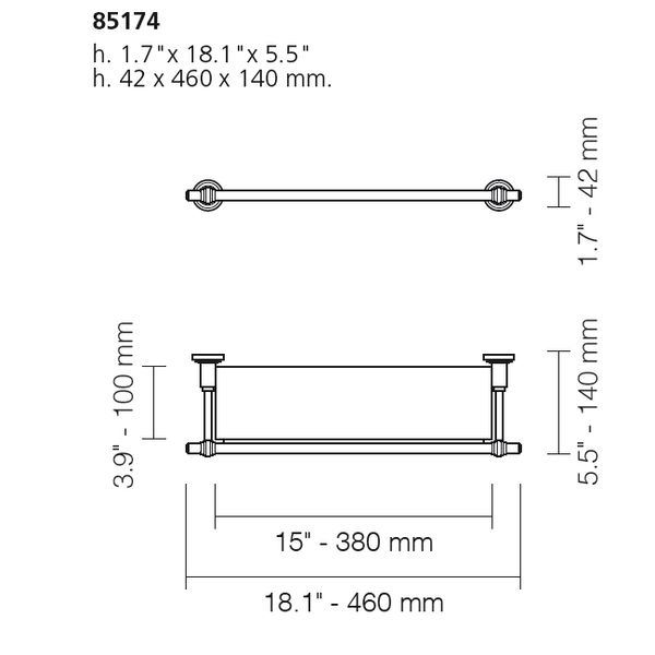  Kệ kính treo tường 460mm Scala - 85174 