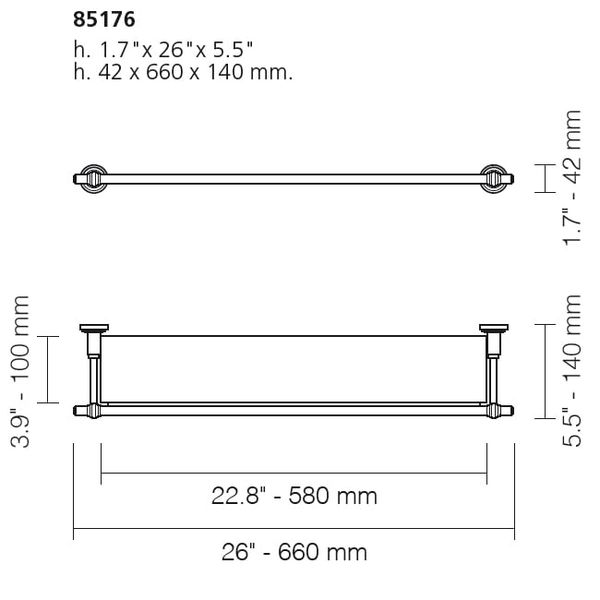  Kệ kính treo tường 660mm Scala - 85176 