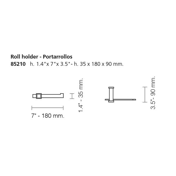  Móc treo giấy vệ sinh không nắp chụp Gaudi Square - 85210 