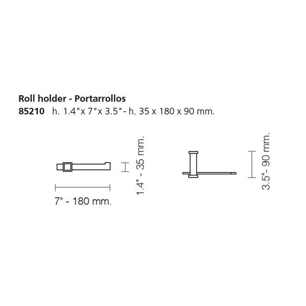  Móc treo giấy vệ sinh không nắp chụp Serie Black - 85210 