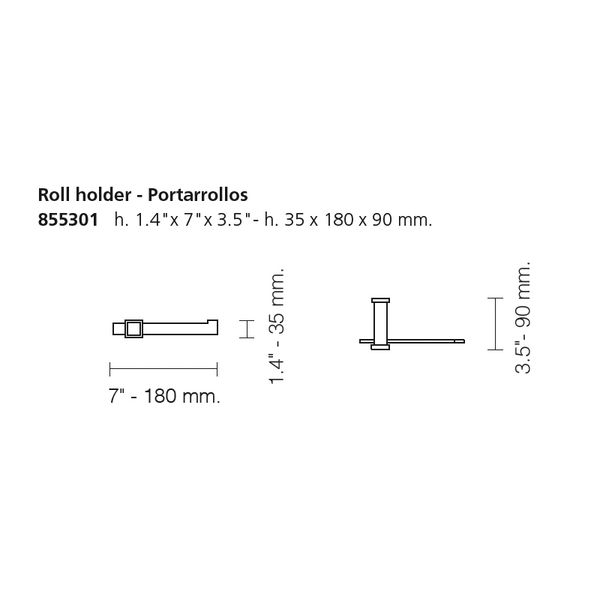  Móc treo giấy vệ sinh không nắp chụp Star Light Square - 855301 
