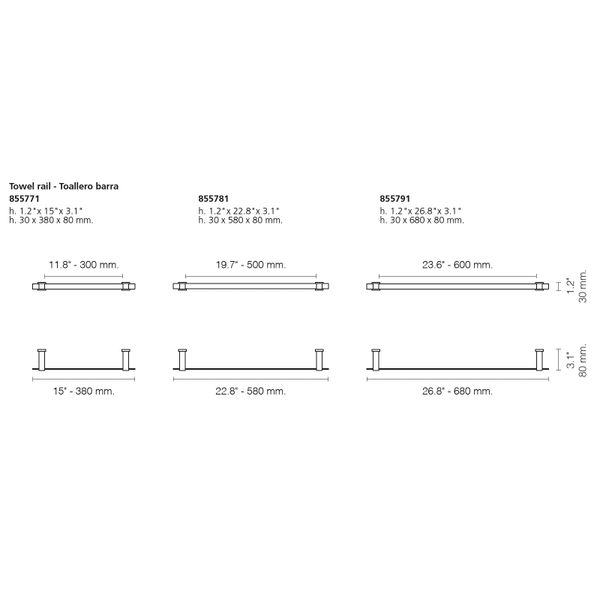  Thanh treo khăn tắm 680mm Moon Light Square - 855791 