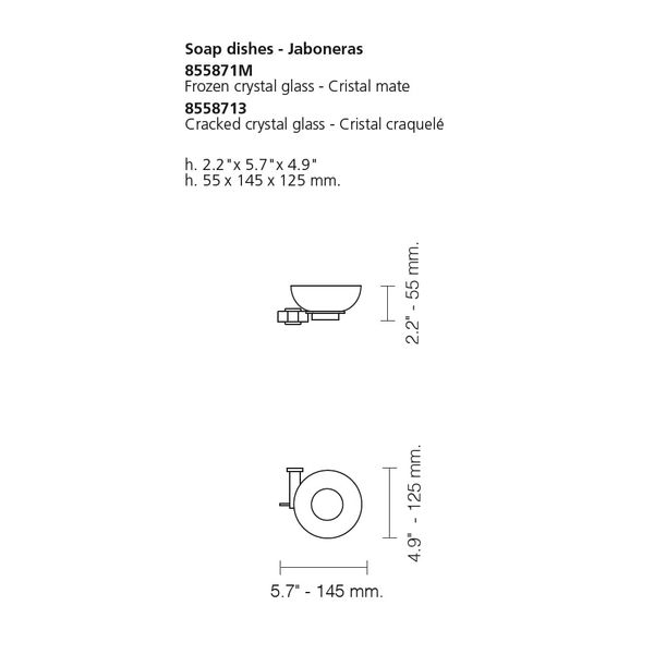  Đĩa đựng xà bông tắm treo tường Moon Light Square - 855871M 