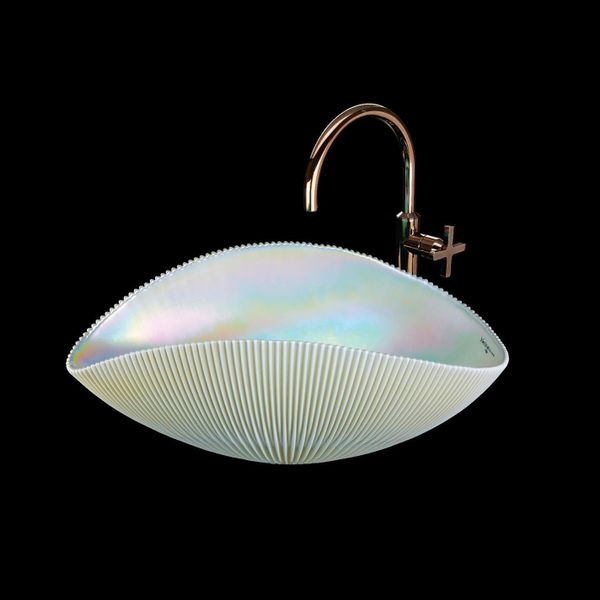  Chậu lavabo vỏ sò đại dương Murano 8754 Shell Mono White 