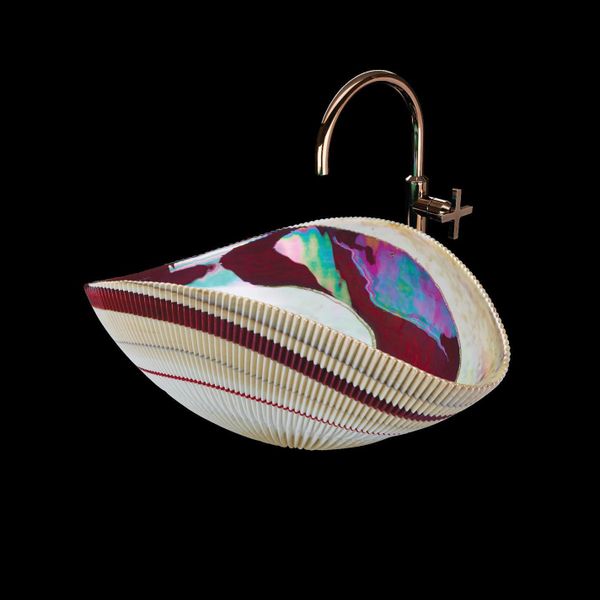  Chậu lavabo vỏ sò đại dương Murano 8754 Shell Rouge 