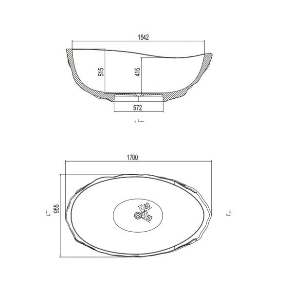  Bồn tắm trong suốt - 8852-Smoke 