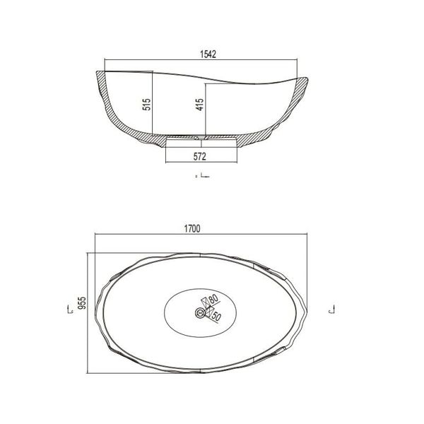  Bồn tắm trong suốt - 8852-Blue 