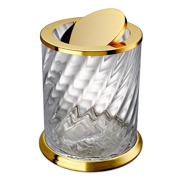  Thùng rác phòng tắm có nắp lật bằng pha lê Spiral - 89805 