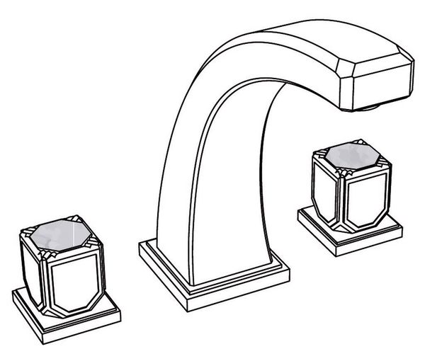  Vòi bồn tắm ba lỗ cổ điển bằng đồng Coco Top Pierre White Carrara - 3301 
