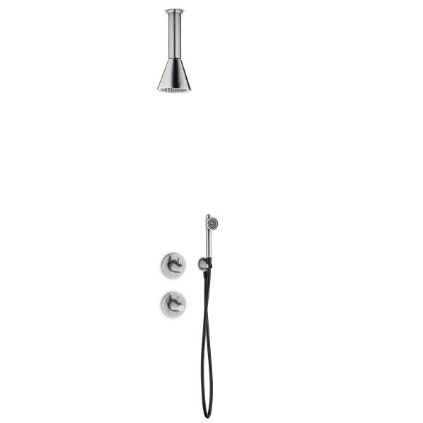  Bộ vòi sen âm trần có sen cầm tay Cone stainless steel - 9006446 