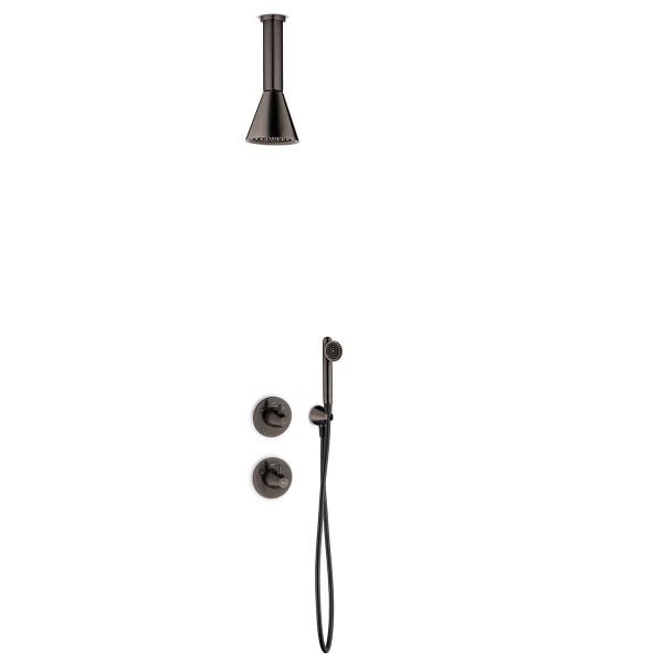  Bộ vòi sen âm trần có sen cầm tay Cone stainless steel - 9006446 