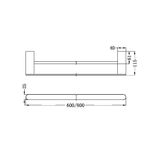  Thanh treo khăn đôi phòng tắm dài 600mm bằng 304 stainless steel Biane - RN9024d 