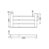  Kệ để khăn treo tường phòng tắm dài 600mm bằng 304 stainless steel Biane - RN9089 