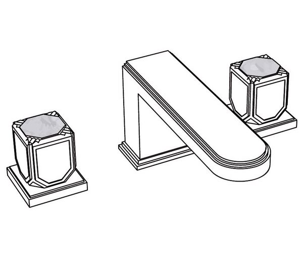  Vòi chậu rửa mặt cổ điển bằng đồng Coco Top Pierre Pink Onyx - 1302 