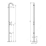  Sen cây ngoài trời có vòi rửa chân bằng stainless steel 316L - A1002MB 
