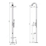  Sen cây ngoài trời có vòi rửa chân và sen cầm tay bằng stainless steel 316L - A1003MS 