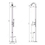  Sen cây ngoài trời có vòi rửa chân và sen cầm tay bằng stainless steel 316L - A1003MB 