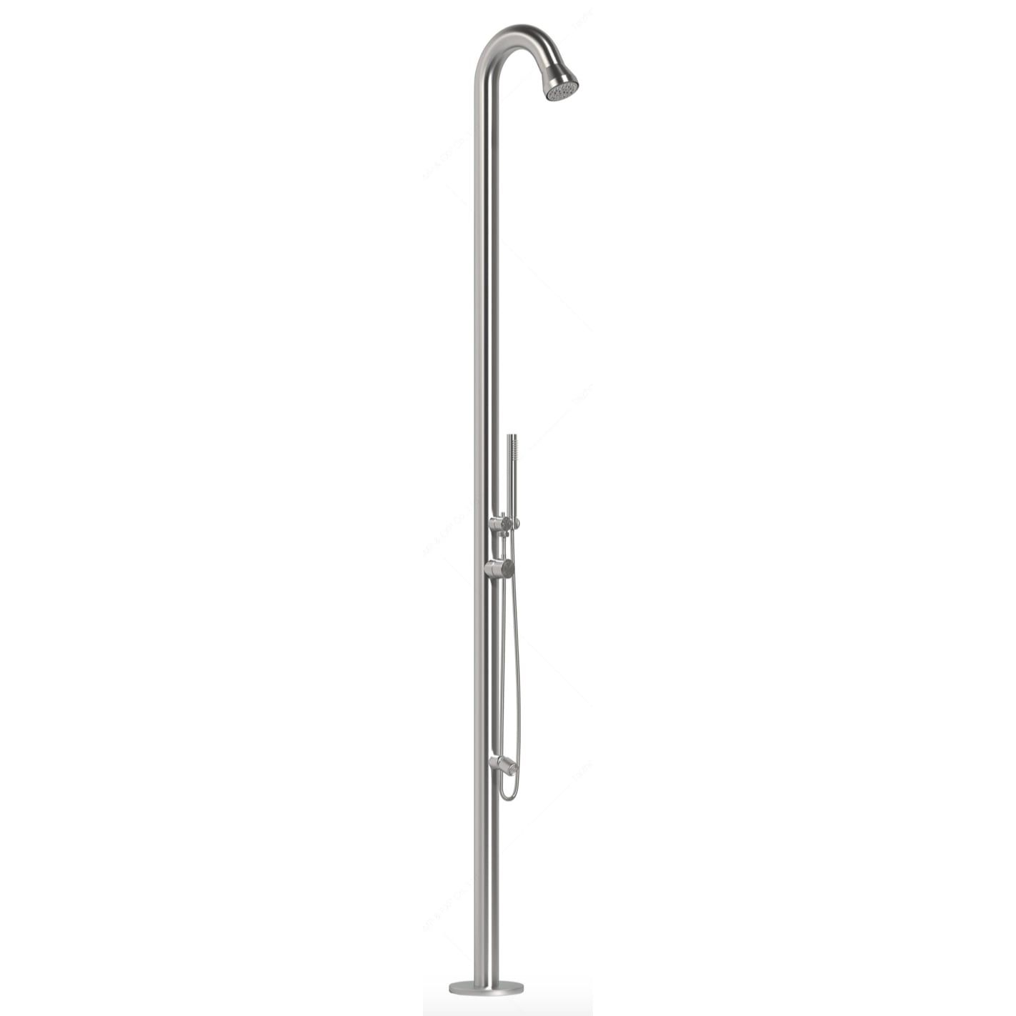  Sen cây ngoài trời có vòi rửa chân và sen cầm tay bằng stainless steel 316L - A1003MS 