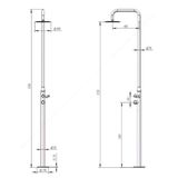  Sen cây ngoài trời có vòi sen cầm tay bằng stainless steel 316L - A1005MS 