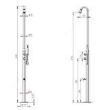  Sen cây ngoài trời có vòi rửa chân và sen cầm tay bằng stainless steel 316L - A1006MS 