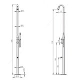  Sen cây ngoài trời có vòi rửa chân và sen cầm tay bằng stainless steel 316L - A1006MB 