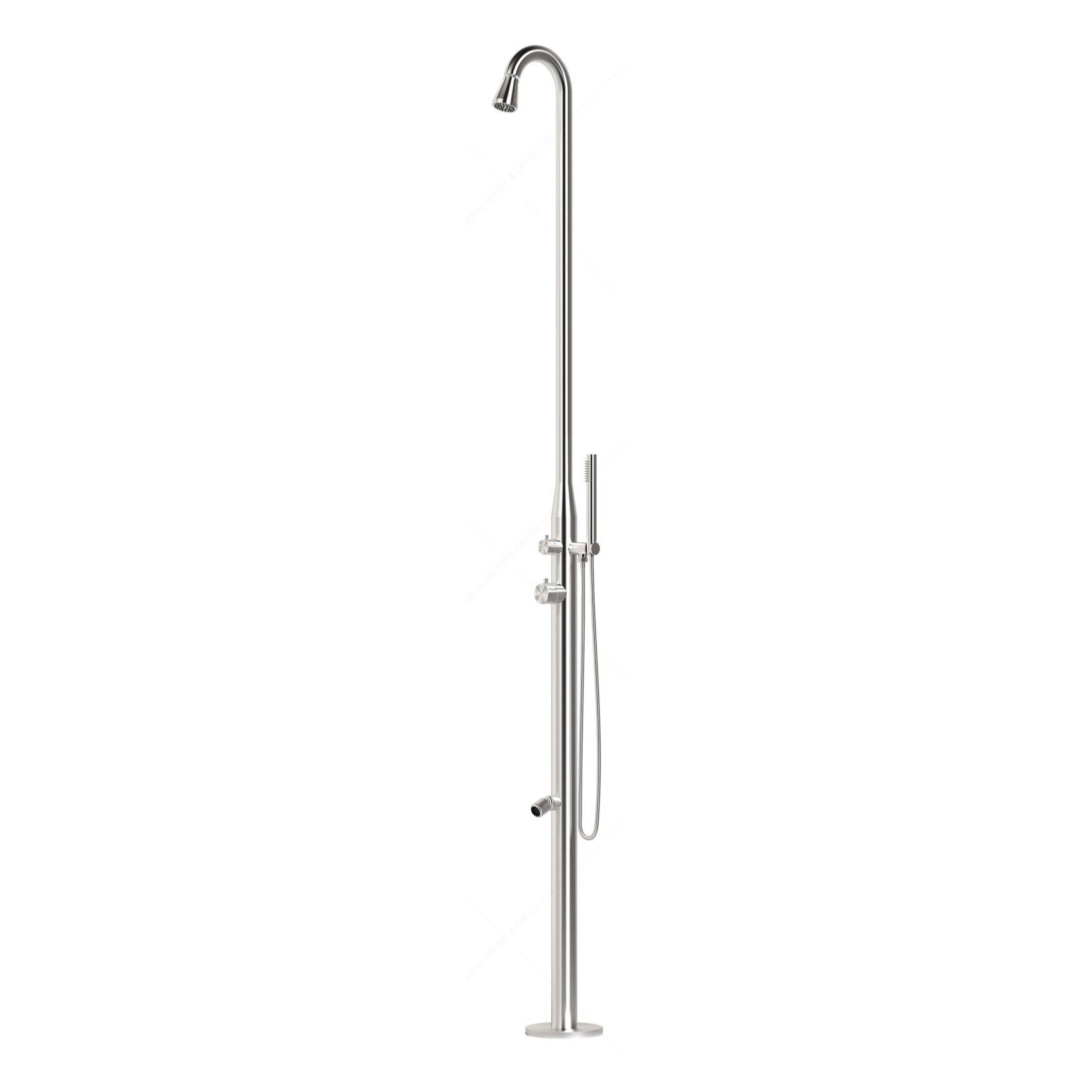  Sen cây ngoài trời có vòi rửa chân và sen cầm tay bằng stainless steel 316L - A1006MB 