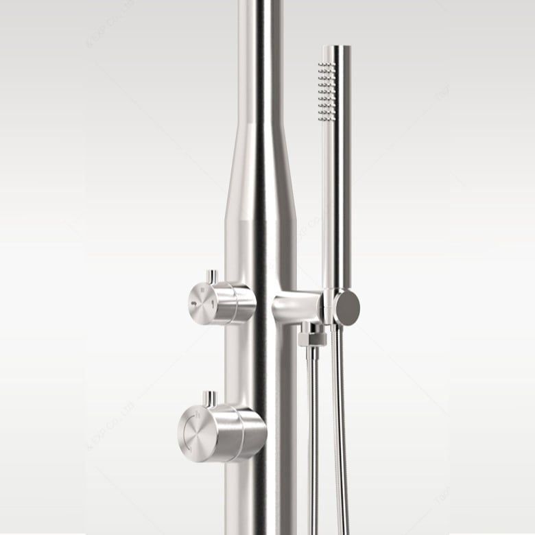  Sen cây ngoài trời có vòi rửa chân và sen cầm tay bằng stainless steel 316L - A1006MB 